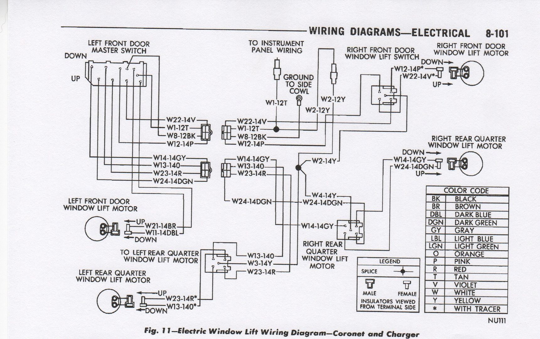 1970 FSM - Electric Window Wiring - Coronet Photo by thebankerstoy